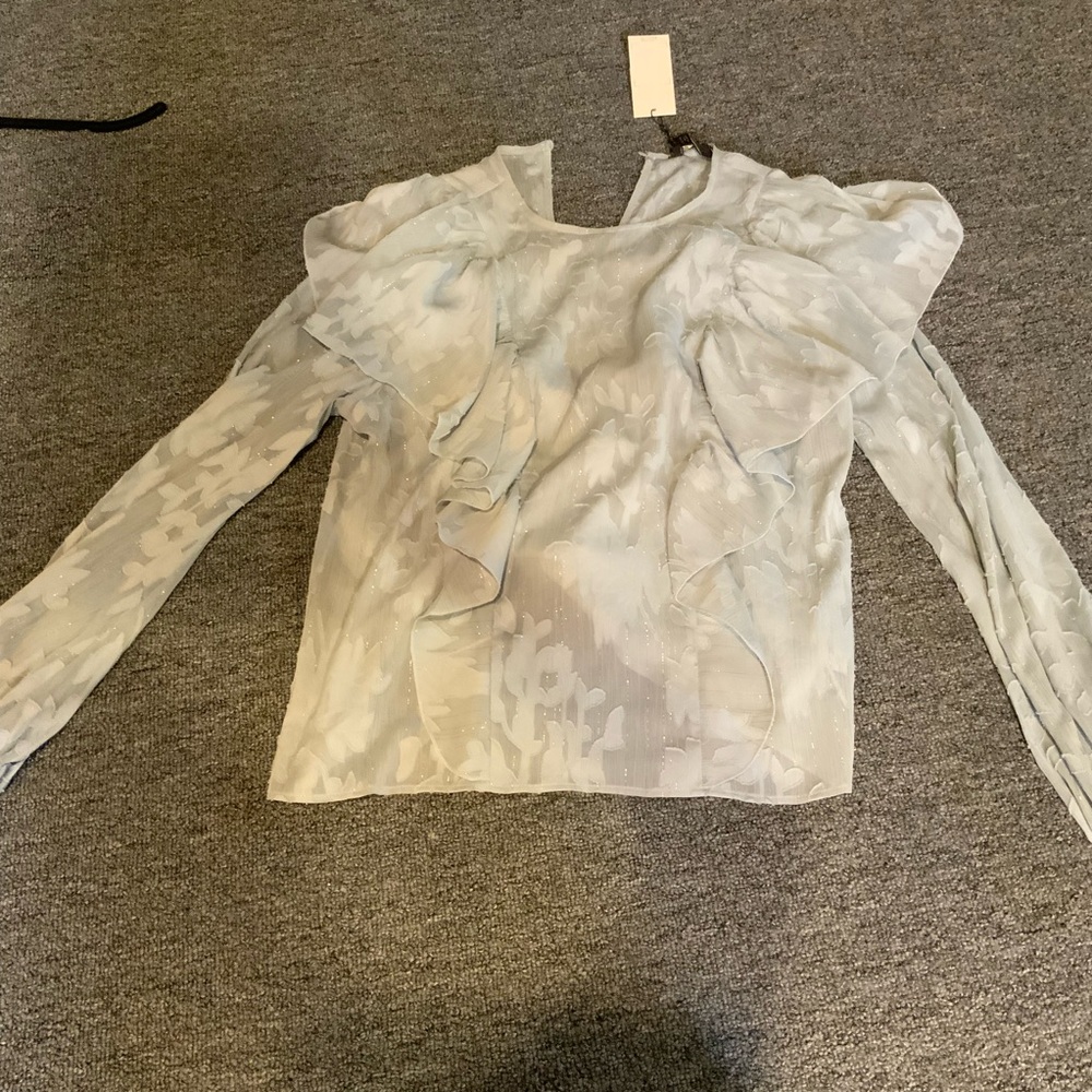 Lipsy Light Gray Floral Blouse